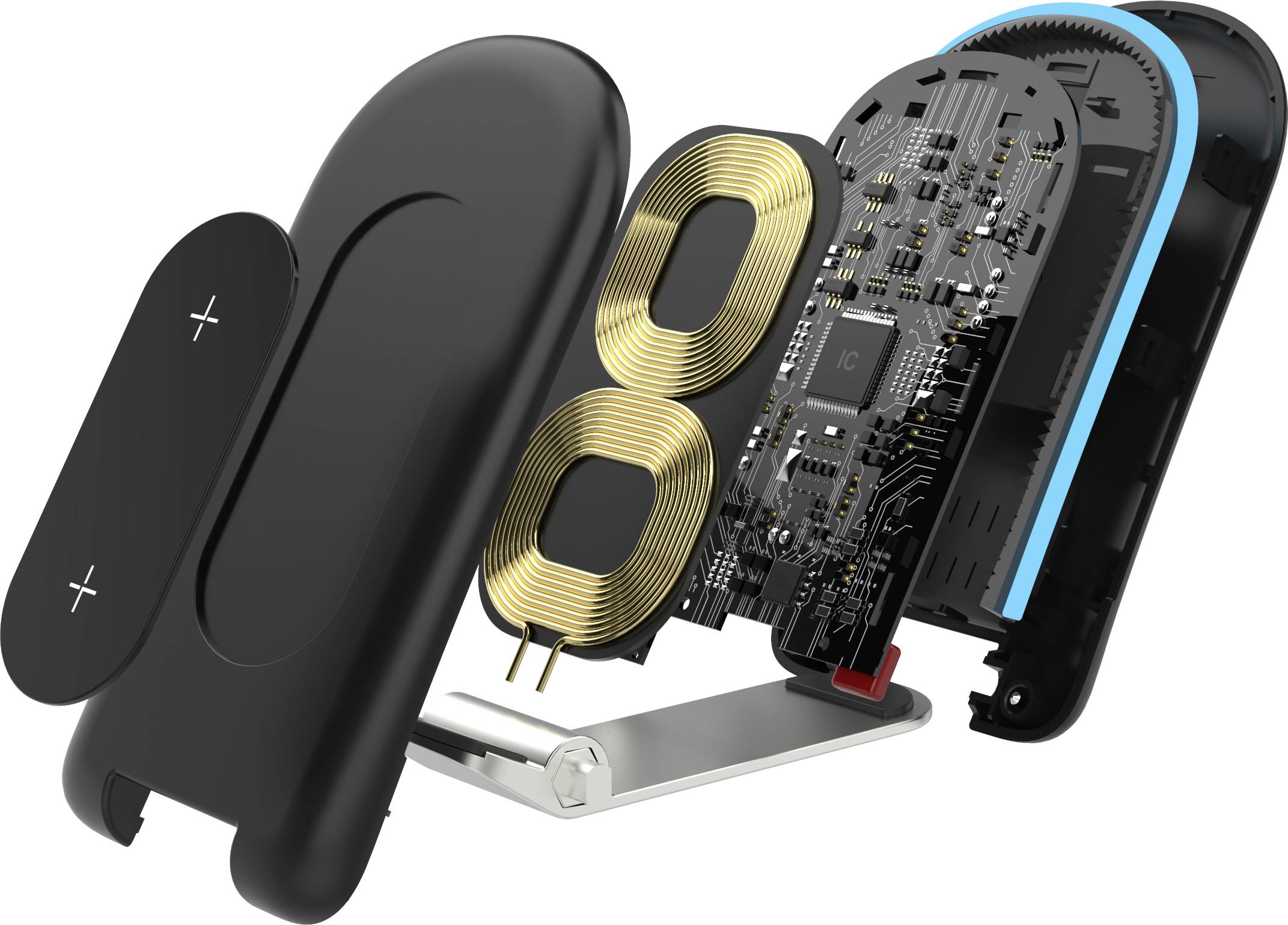 VOLTCRAFT Induktions-Ladeadapter 1670mA VC-QI-15W VC-11654140 Schwarz