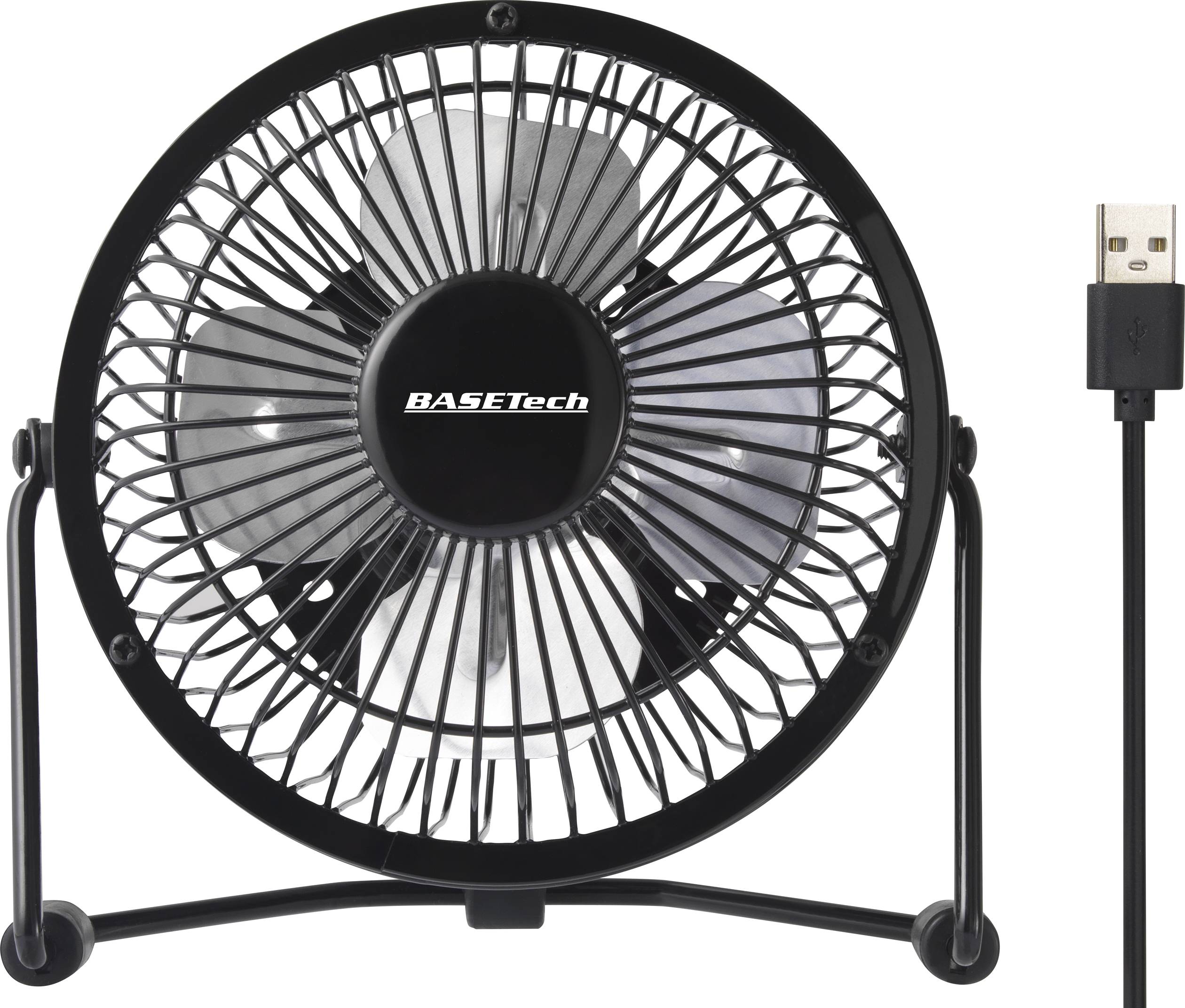 Basetech Tischventilator 2.5W (Ø x H) 145mm x 85mm Schwarz