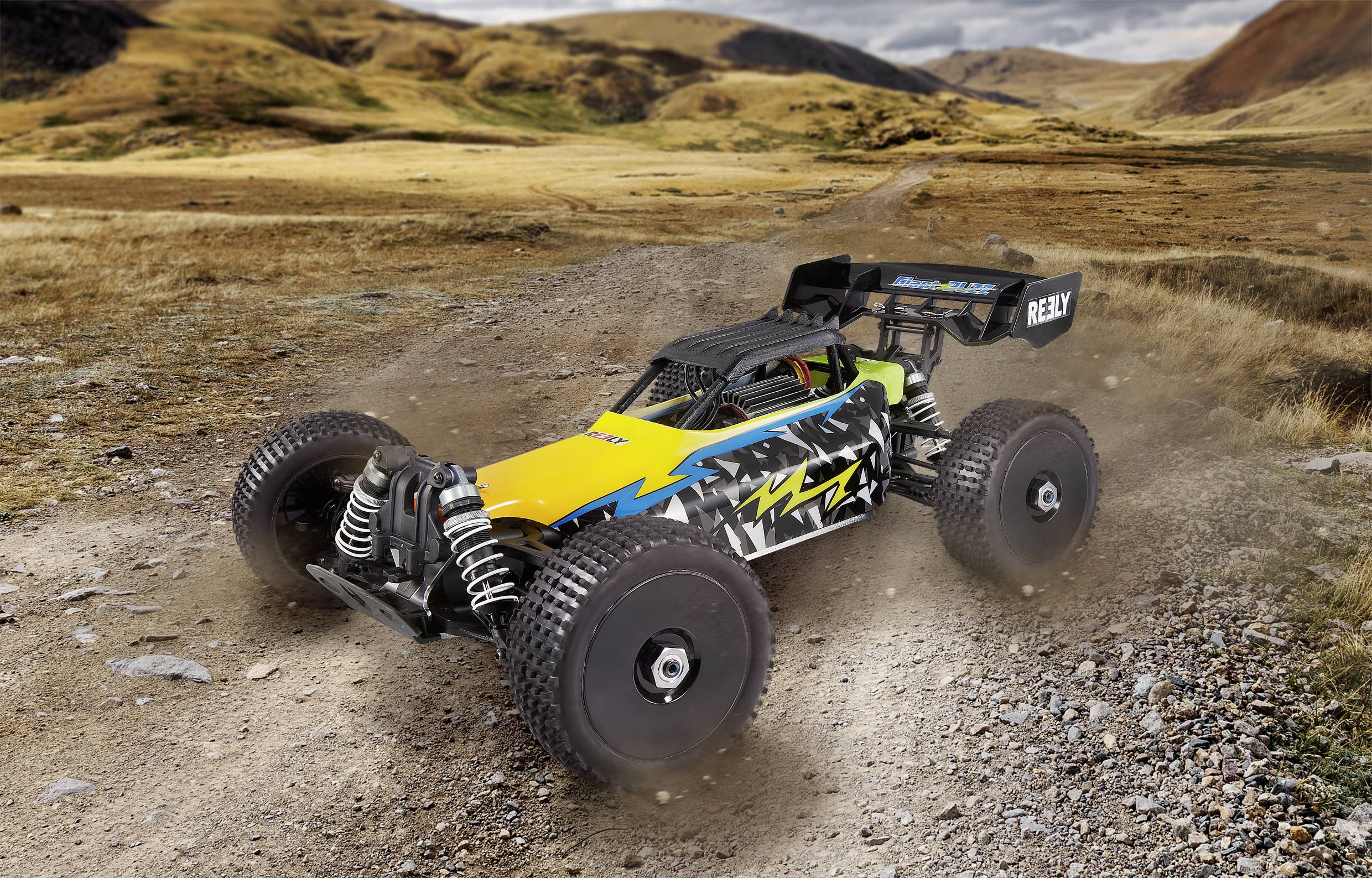 Reely Giant Buzz Brushless 1:8 RC Modellauto Elektro Buggy Allradantrieb (4WD) 100% RtR 2,4GHz inkl. Akku, Ladegerät und