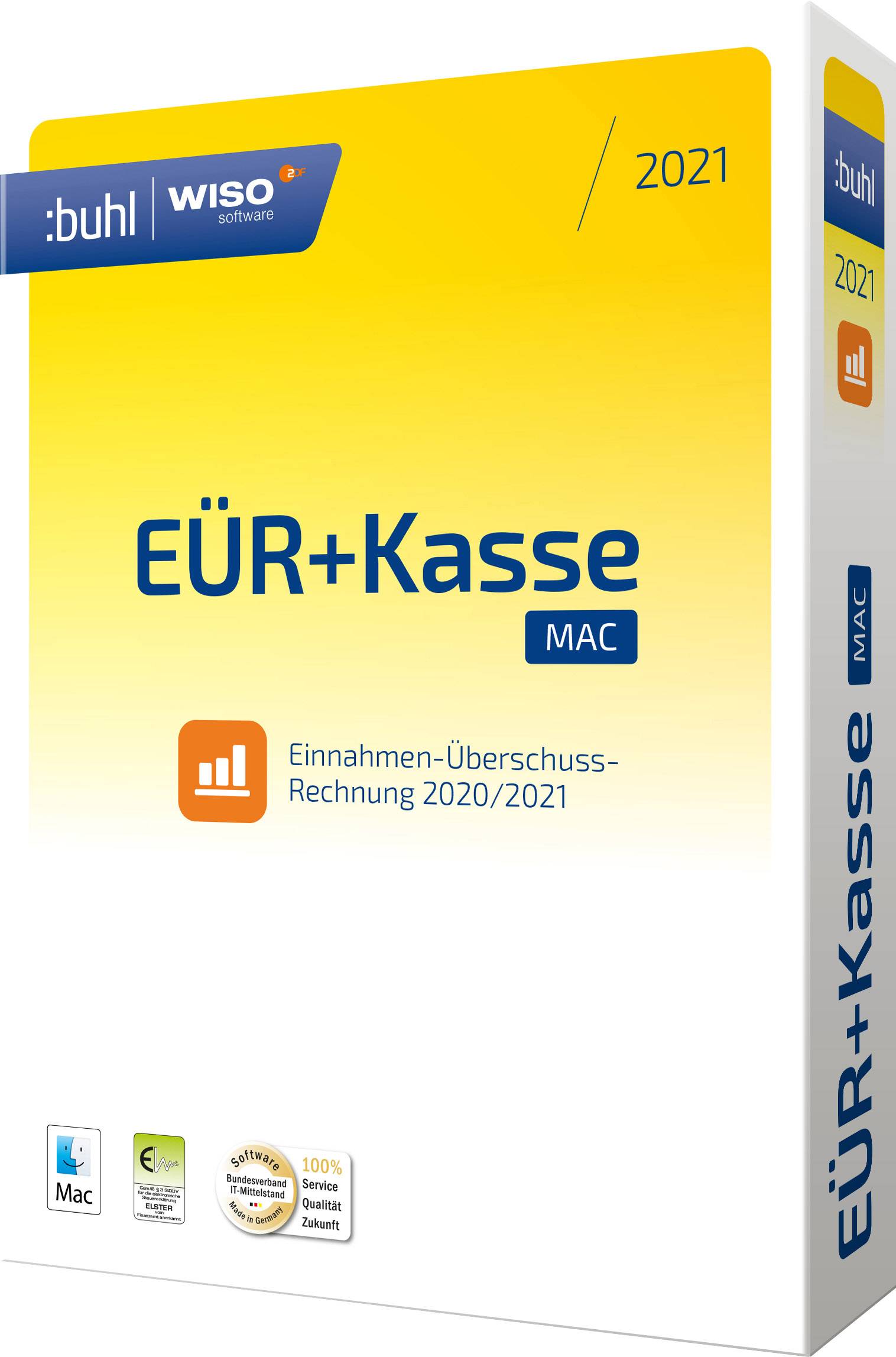 WISO eür+kasse:mac 2021 Jahreslizenz, 1 Lizenz Mac Finanz-Software