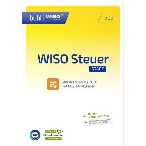 WISO Steuer Start 2021 (DVD-Box) Jahreslizenz, 1 Lizenz Windows Steuer-Software