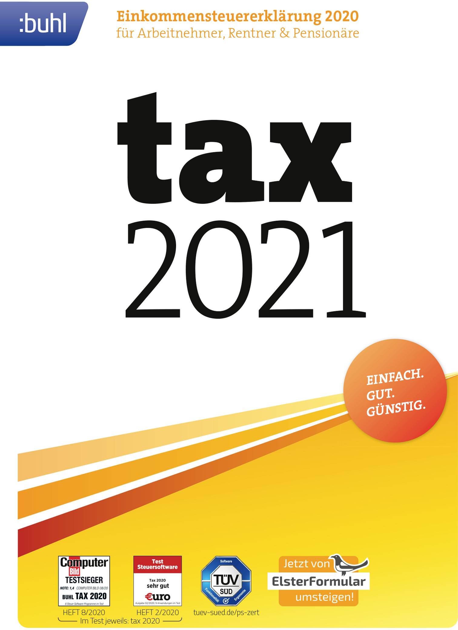 WISO tax 2021 (DVD-Box) Jahreslizenz, 1 Lizenz Steuer-Software