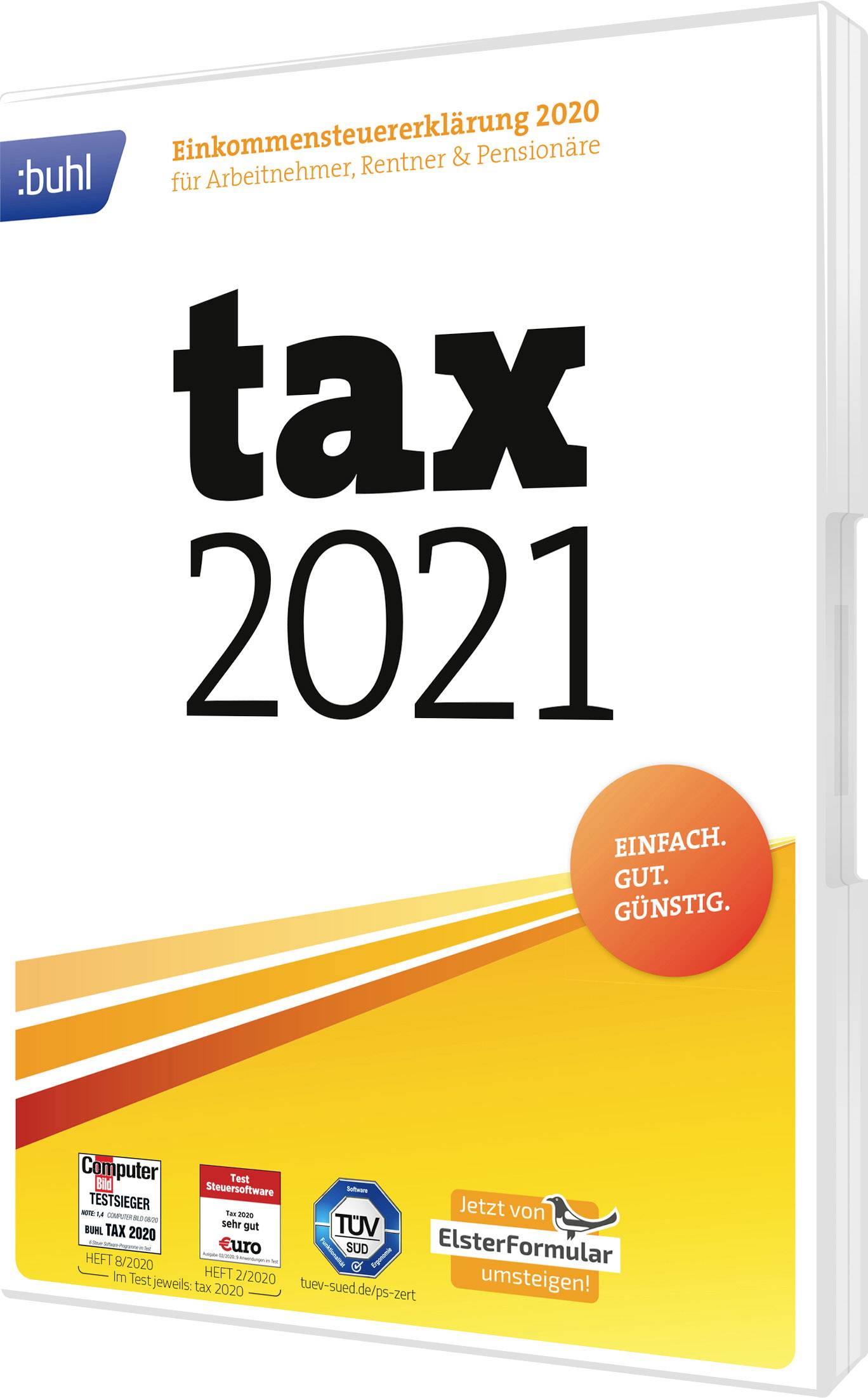 WISO tax 2021 (DVD-Box) Jahreslizenz, 1 Lizenz Steuer-Software