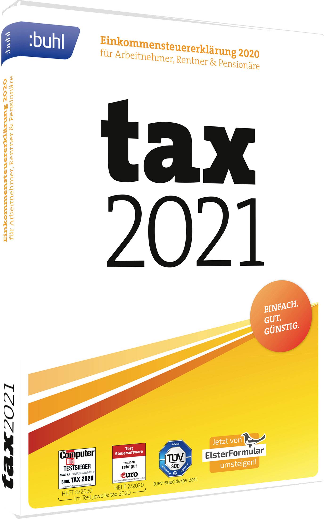 WISO tax 2021 (DVD-Box) Jahreslizenz, 1 Lizenz Steuer-Software