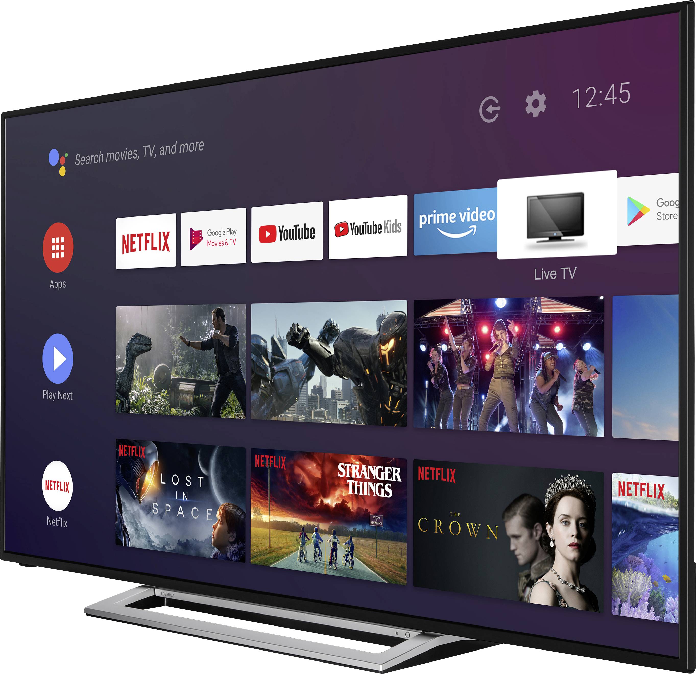 Toshiba 65UA3A63DG LED-TV 164 cm 65 Zoll EEK G (A - G) DVB-T2, DVB-C, DVB-S, UHD, Smart TV, WLAN, CI+ Schwarz, Silber