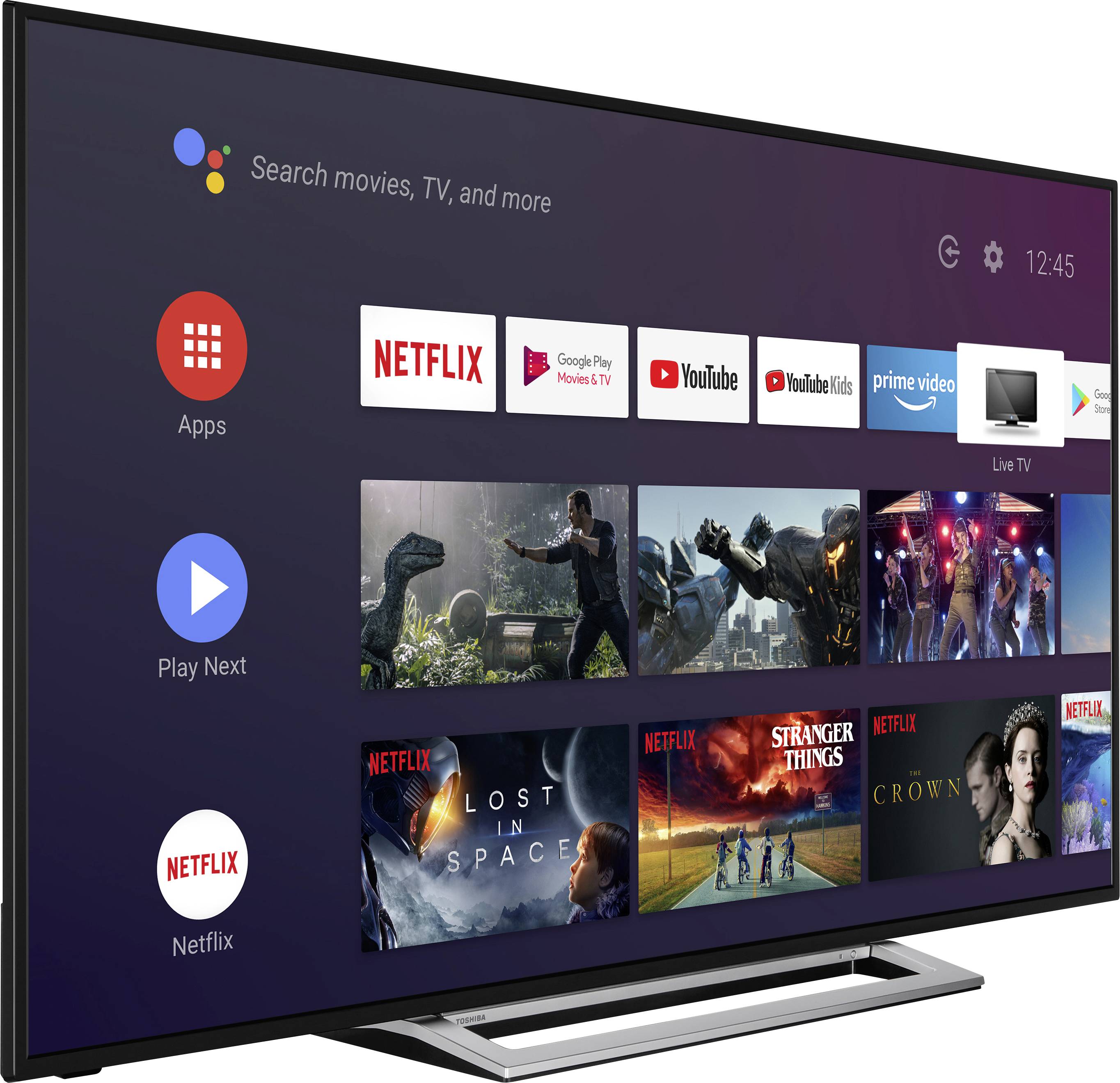 Toshiba 65UA3A63DG LED-TV 164 cm 65 Zoll EEK G (A - G) DVB-T2, DVB-C, DVB-S, UHD, Smart TV, WLAN, CI+ Schwarz, Silber