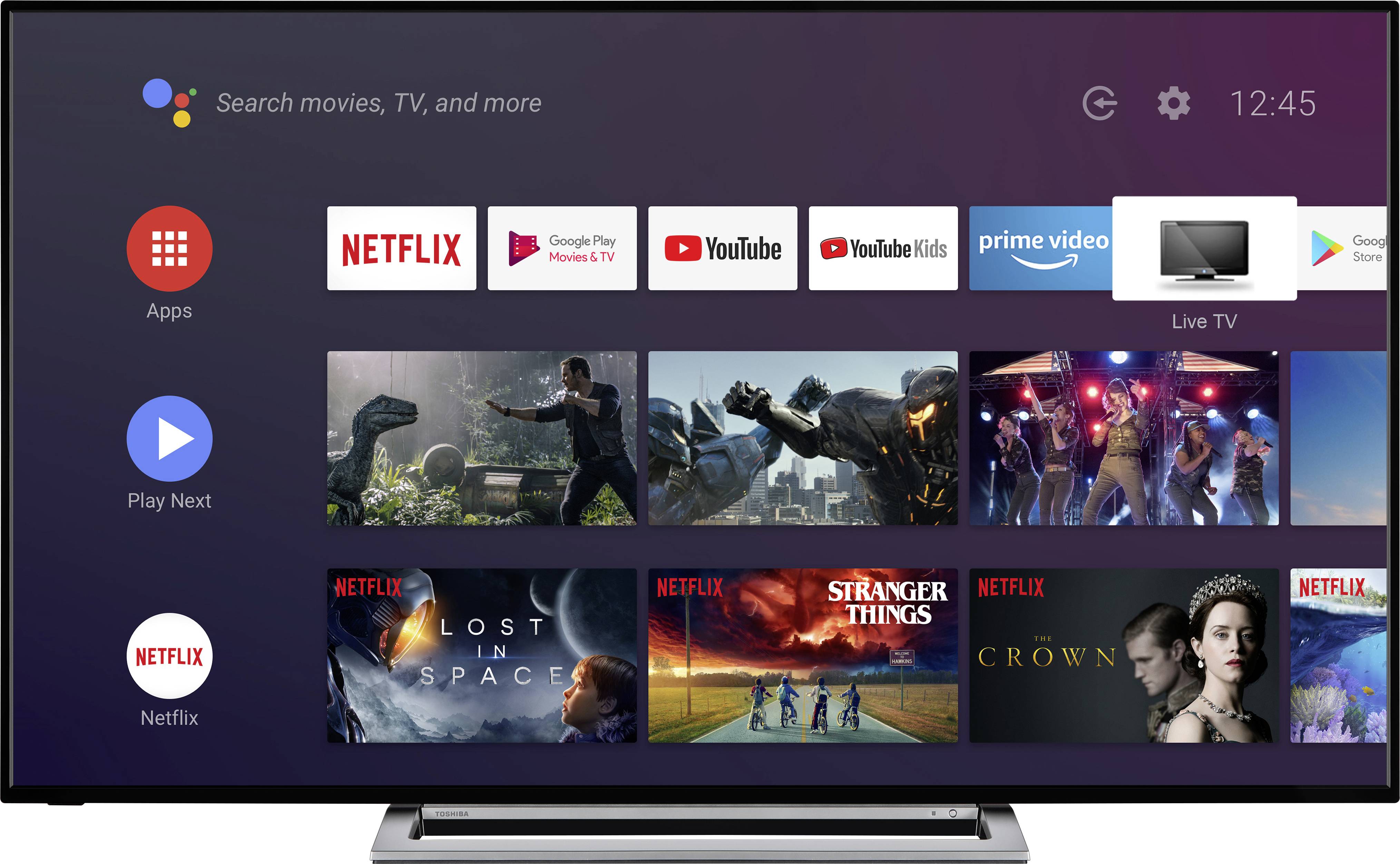 Toshiba 65UA3A63DG LED-TV 164 cm 65 Zoll EEK G (A - G) DVB-T2, DVB-C, DVB-S, UHD, Smart TV, WLAN, CI+ Schwarz, Silber