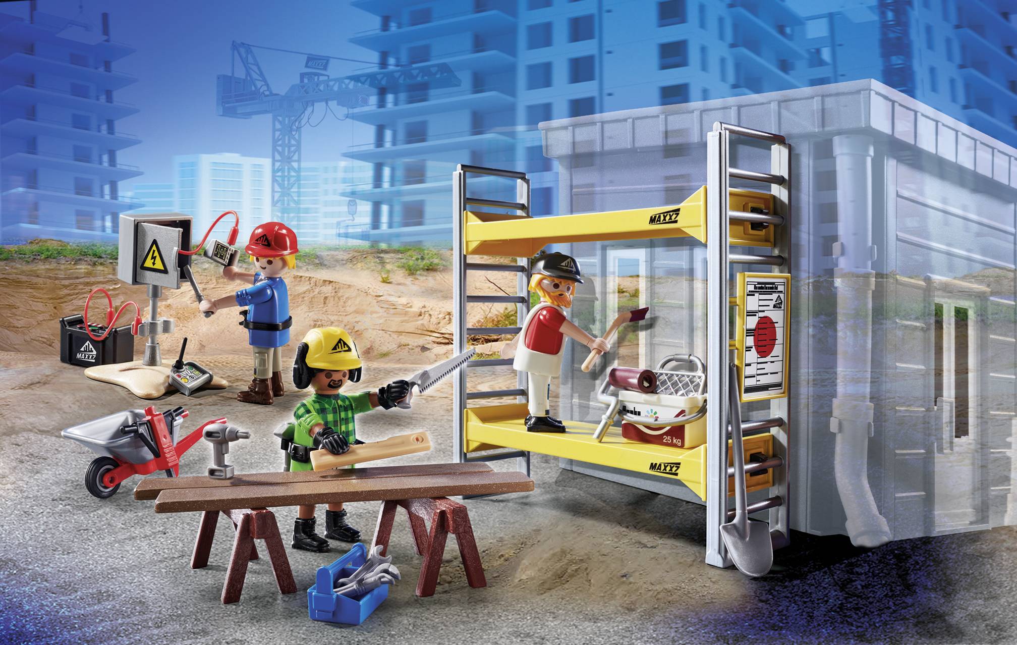 Playmobil® City Action Baugerüst mit Handwerkern 70446