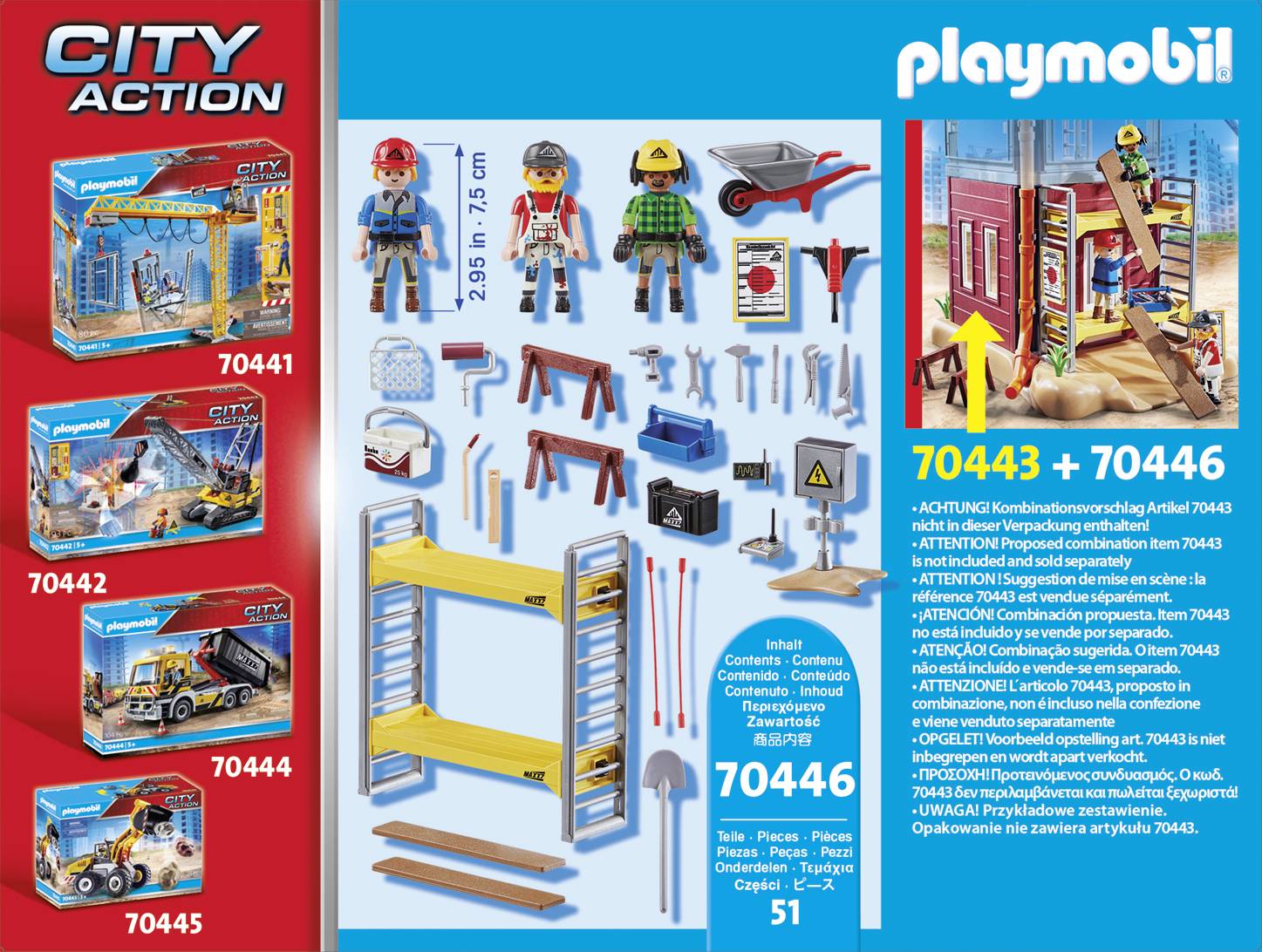 Playmobil® City Action Baugerüst mit Handwerkern 70446