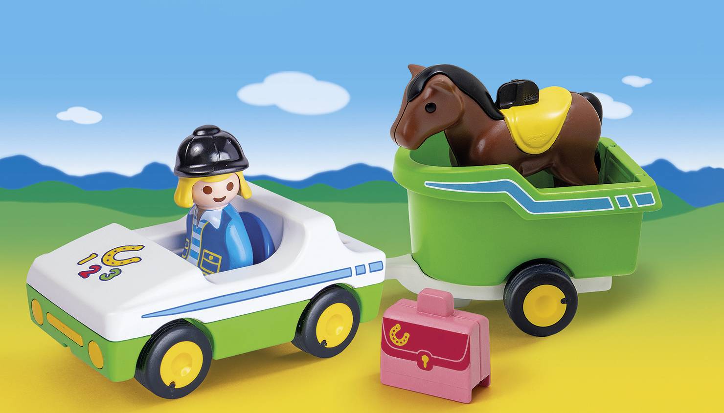 Playmobil® 123 PKW mit Pferdeanhänger 70181