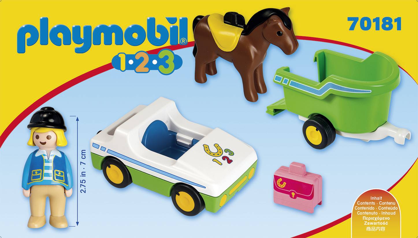 Playmobil® 123 PKW mit Pferdeanhänger 70181