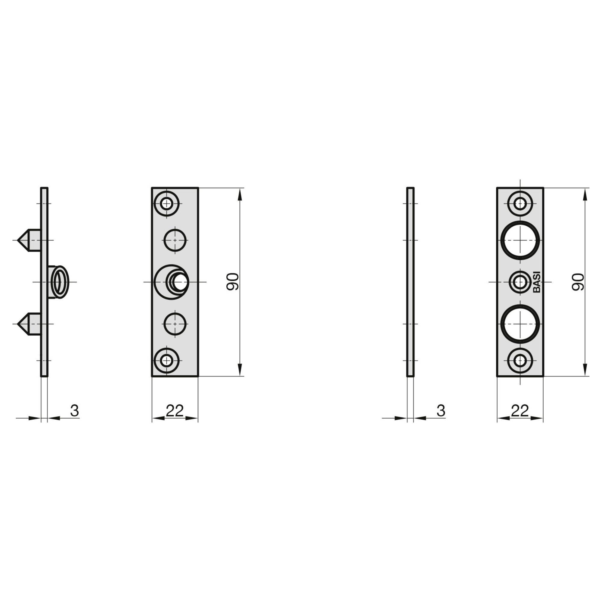 Basi 9552-0001 Bändersicherung Metall