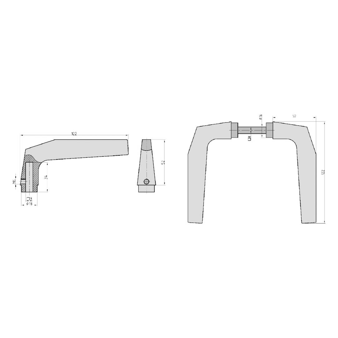 Basi 7421-1002 Kurzschild-Drücker-Garnitur