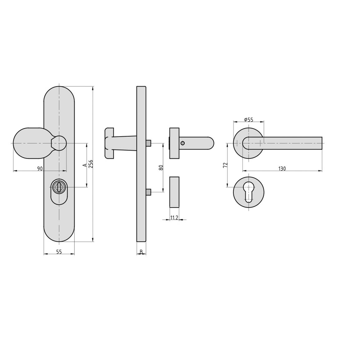 Basi 7559-0368 Drücker-Schutzbeschlag