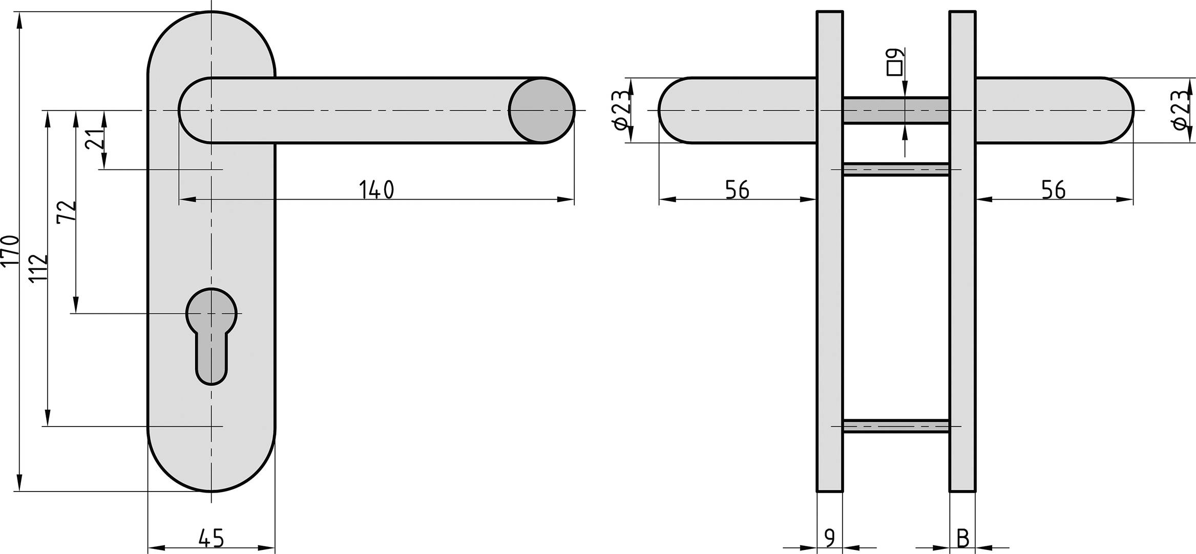 Basi 7519-0501 Drücker-Schutzbeschlag