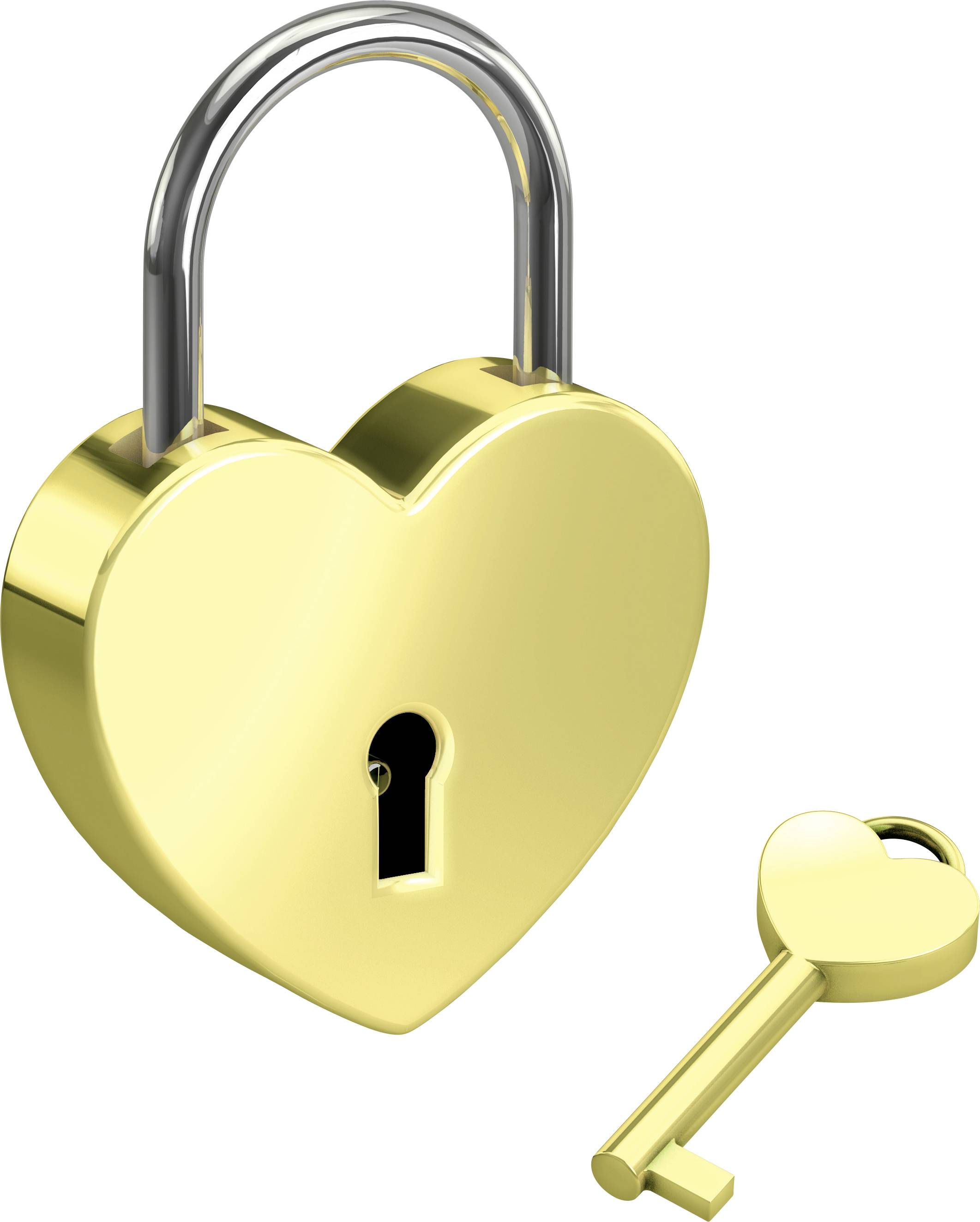 Basi 0006-0701 Vorhängeschloss 45mm Liebesschloss Gold