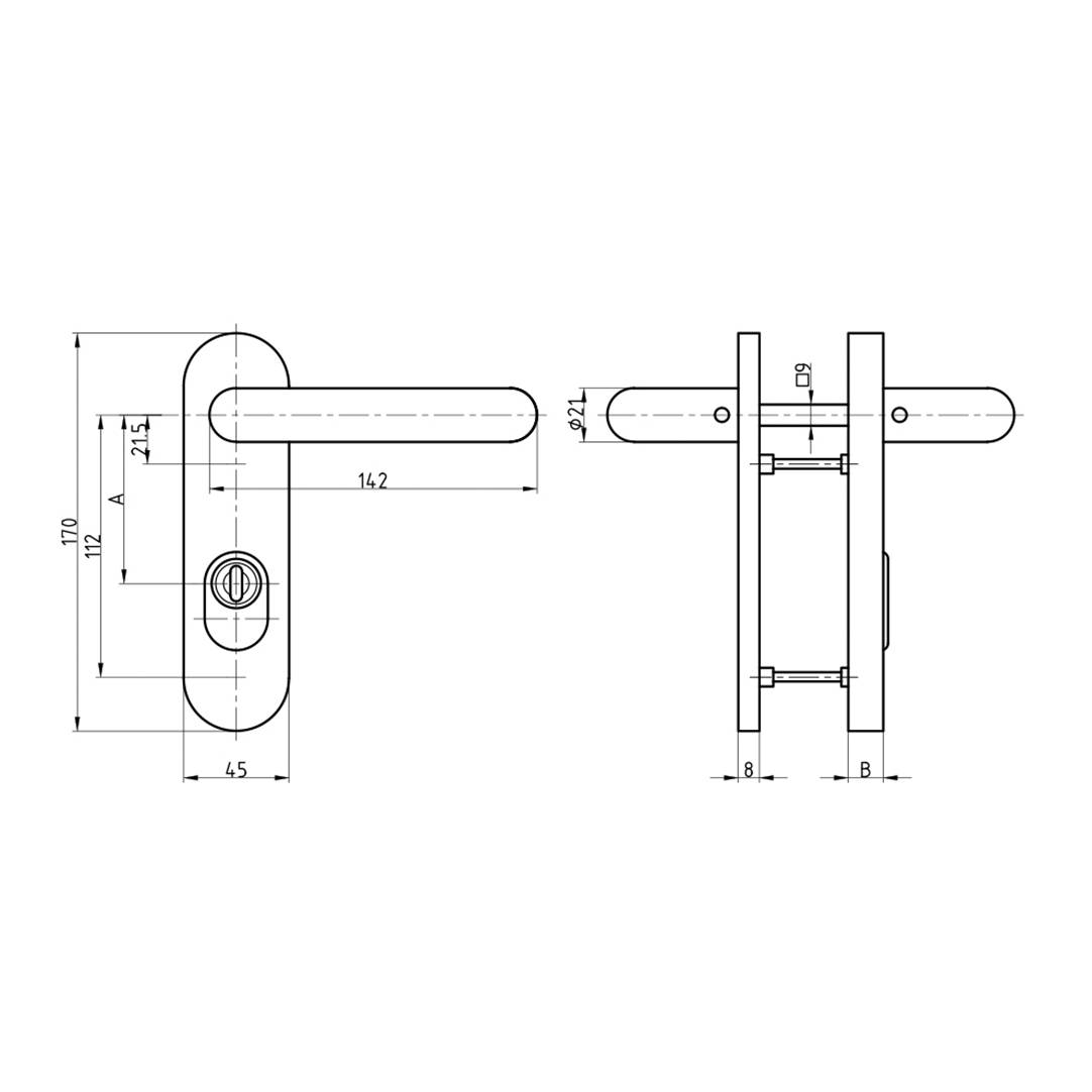 Basi 7529-0708 Drücker-Schutzbeschlag