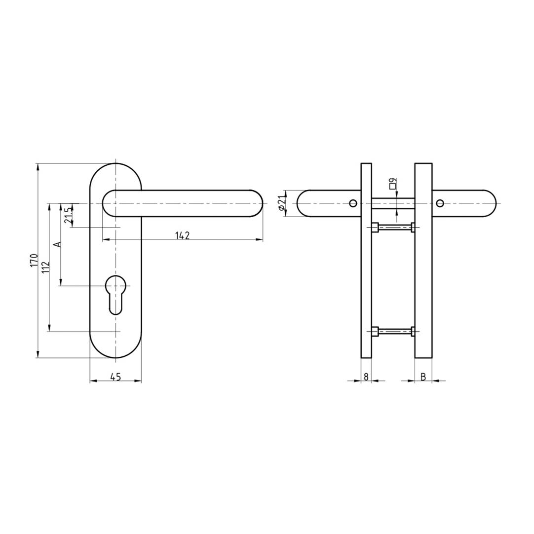 Basi 7529-0508 Drücker-Schutzbeschlag