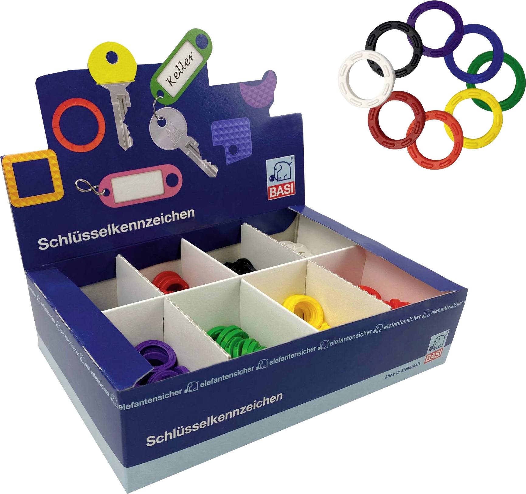 Basi Schlüsselclip 8520-9000 8-farbig 1 Set
