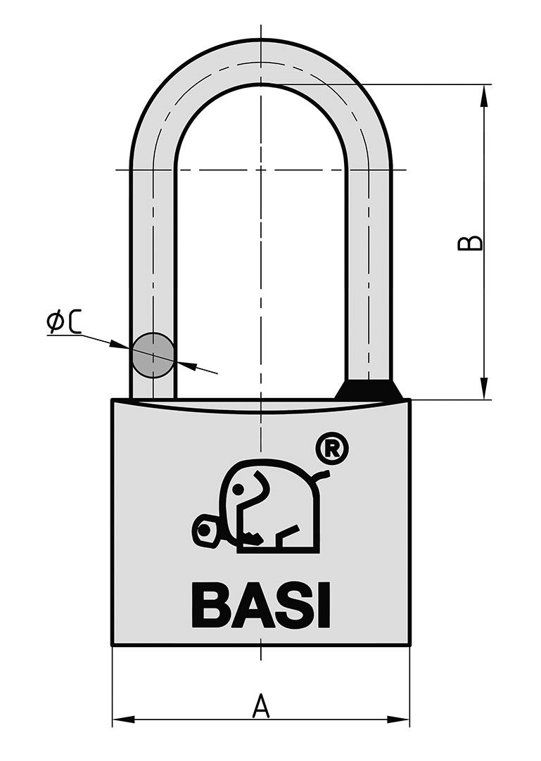 Basi 6122-3001-3006 Vorhängeschloss Messing