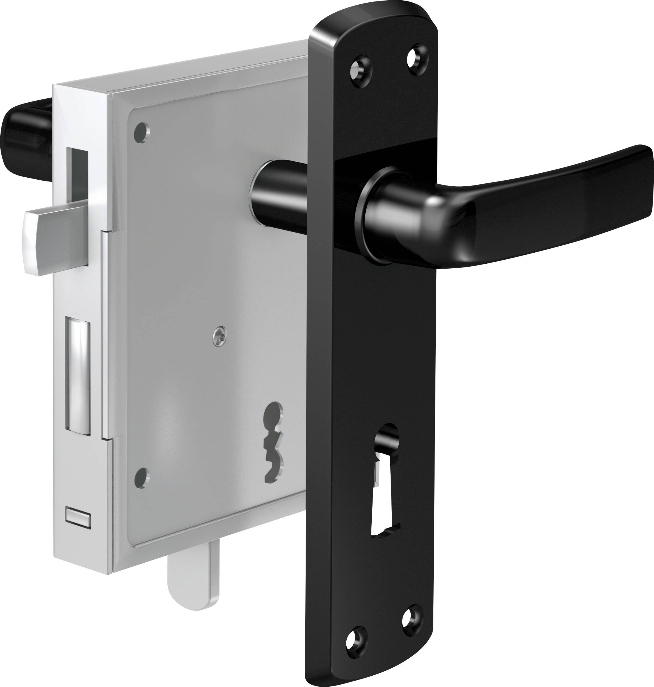 Basi 9900-0001 Stumpfdrückerschloss Schwarz