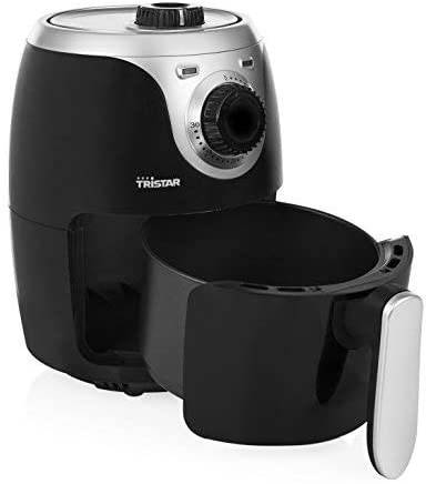 Tristar Heißluft-Fritteuse 2 l 1000 W Überhitzungsschutz, Antihaftbeschichtung, mit Konvektion, Timerfunktion, BPA-frei Schwarz, Silber