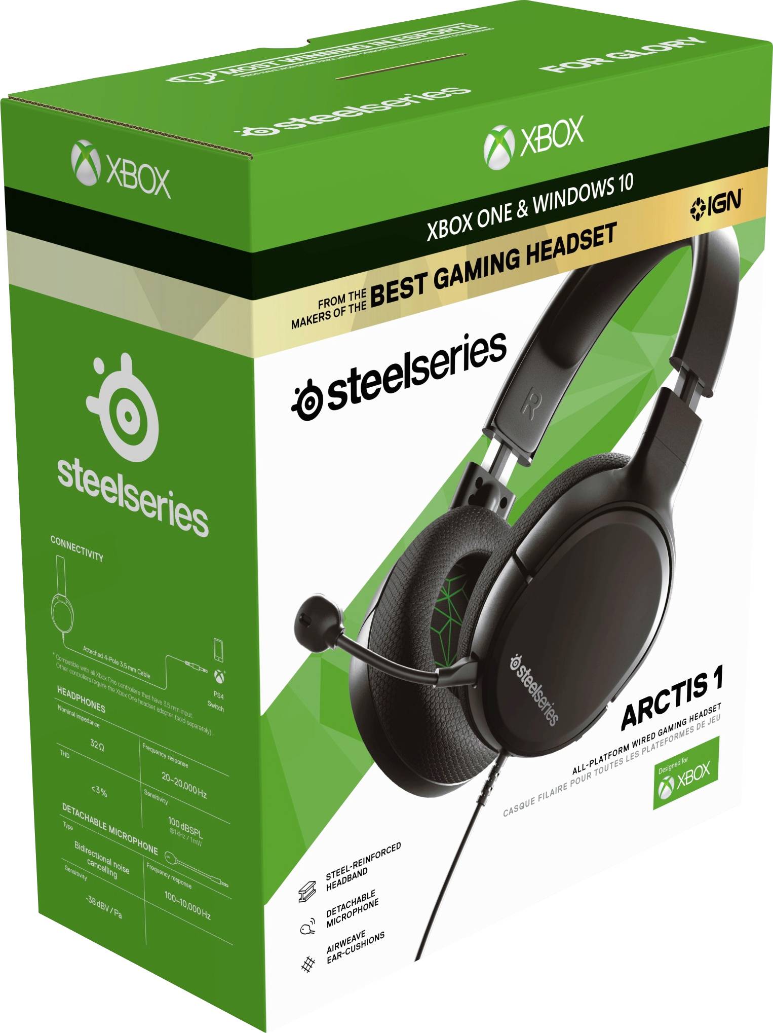 Steelseries Arctis 1 Gaming Over Ear Headset kabelgebunden Stereo Schwarz Mikrofon-Rauschunterdrück
