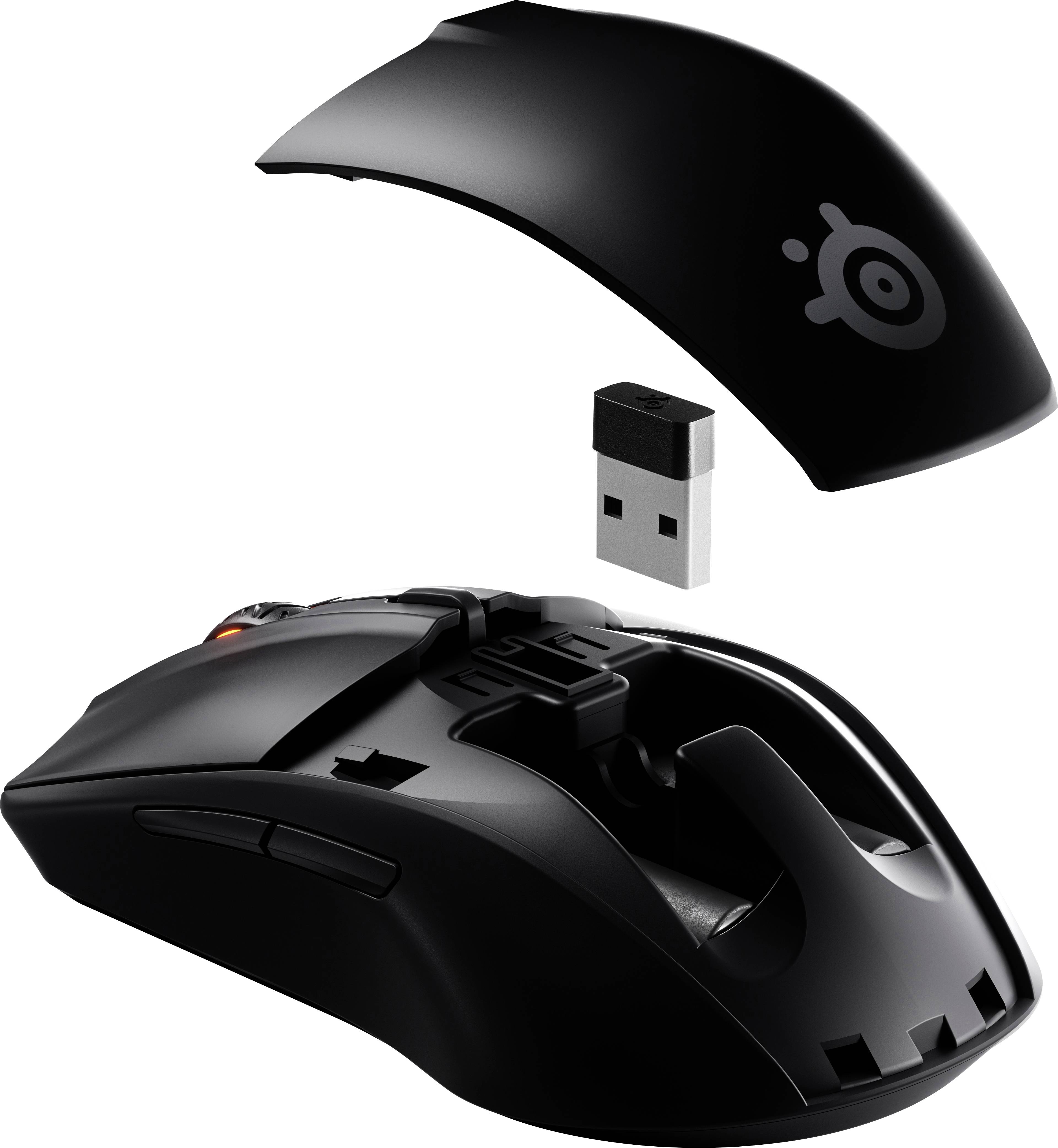 Steelseries Rival 3 Wireless Ergonomische Gaming-Maus Bluetooth®, Funk Optisch Schwarz 6 Tasten 18000 dpi Beleuchtet, Ergonomisch