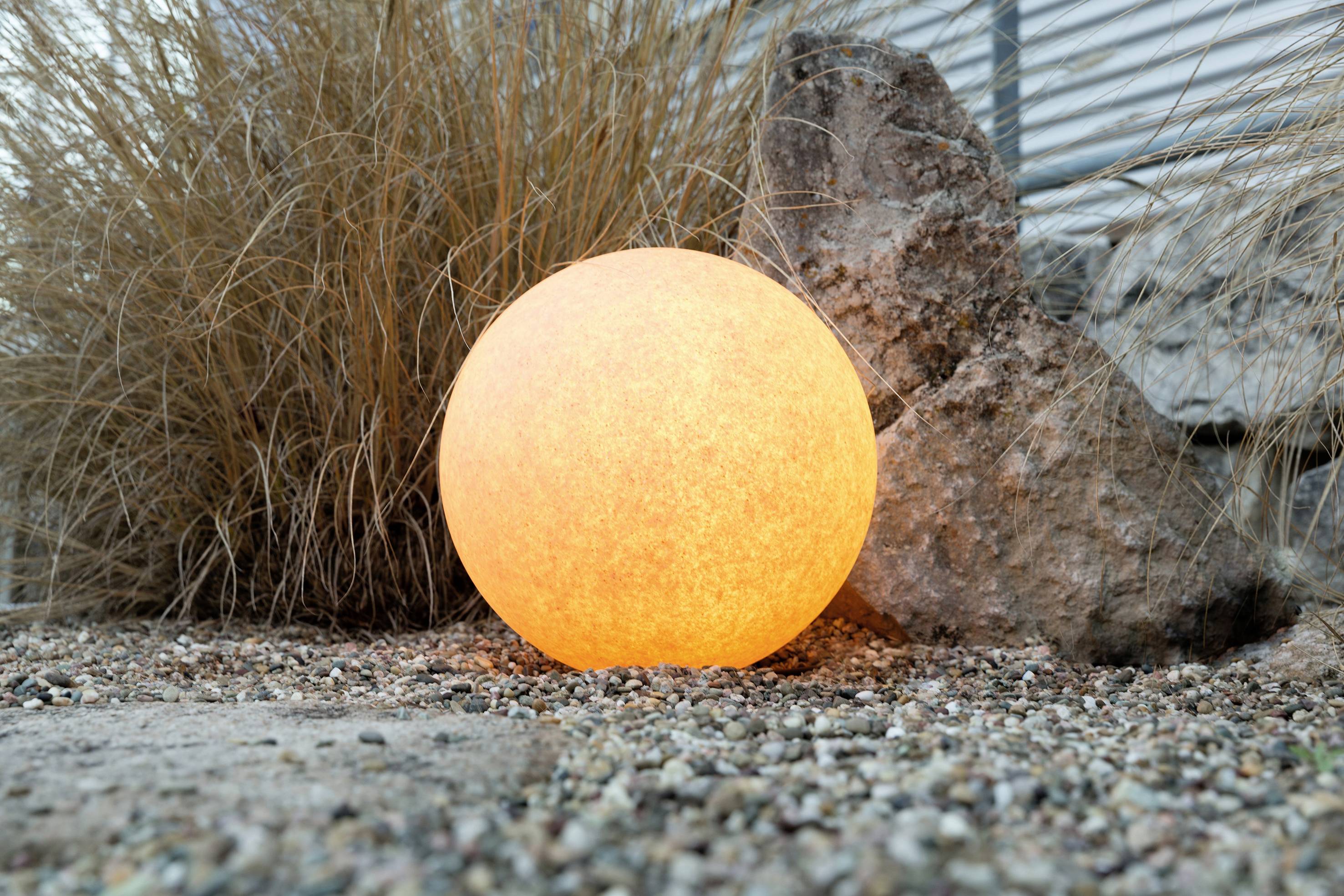 Heitronic 35955 Mundan LED-Gartenleuchte, Außen-Dekobeleuchtung Kugel LED 15W Terracotta