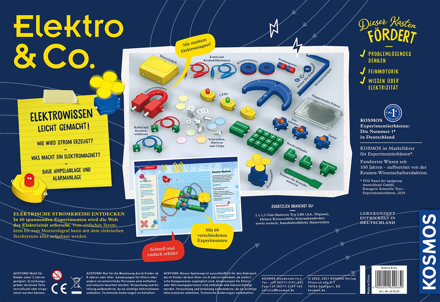 Kosmos 620639 Elektro & Co. Experimente, Informatik & Technik, Elektronik Experimentierkasten 8 - 12 Jahre