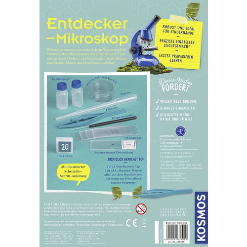 Kosmos Entdecker-Mikroskop 636050 Experimentierkasten 8 - 12 Jahre Kosmos Entdecker-Mikroskop 636050 Experimentierkasten 8 - 12 Jahre