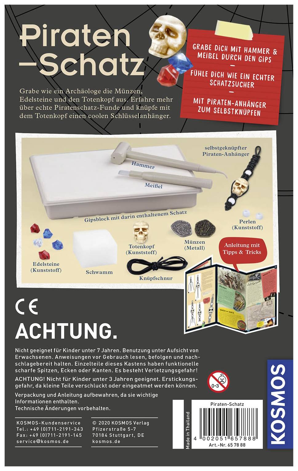 Kosmos 657888 Piraten-Schatz Experimente, Mitbring Experimente, Dinosaurier & Ausgrabungssets Experimentierkasten ab 7 Jahre