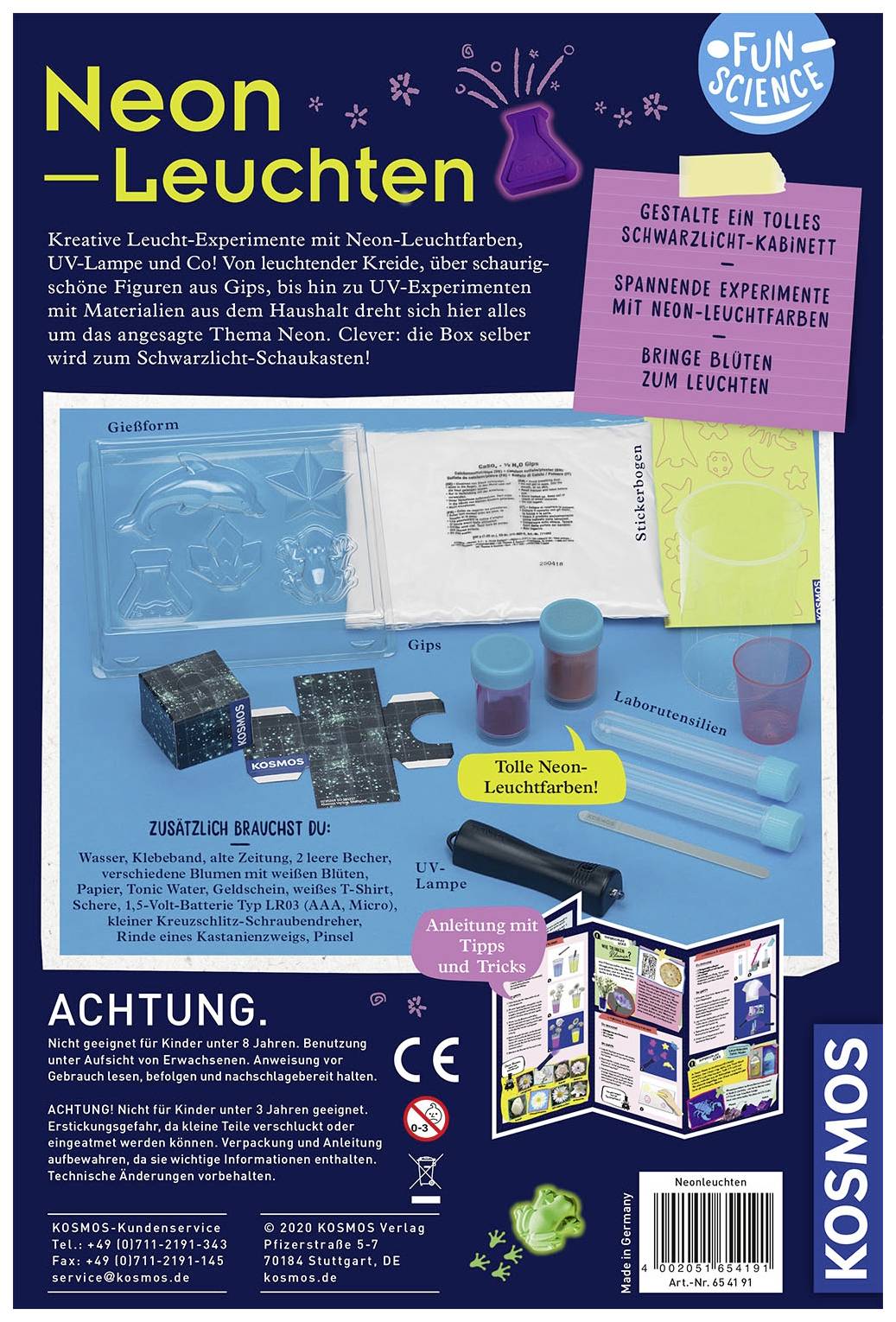 Kosmos Fun Science Neon 654191 Experimentierkasten 8 - 12 Jahre