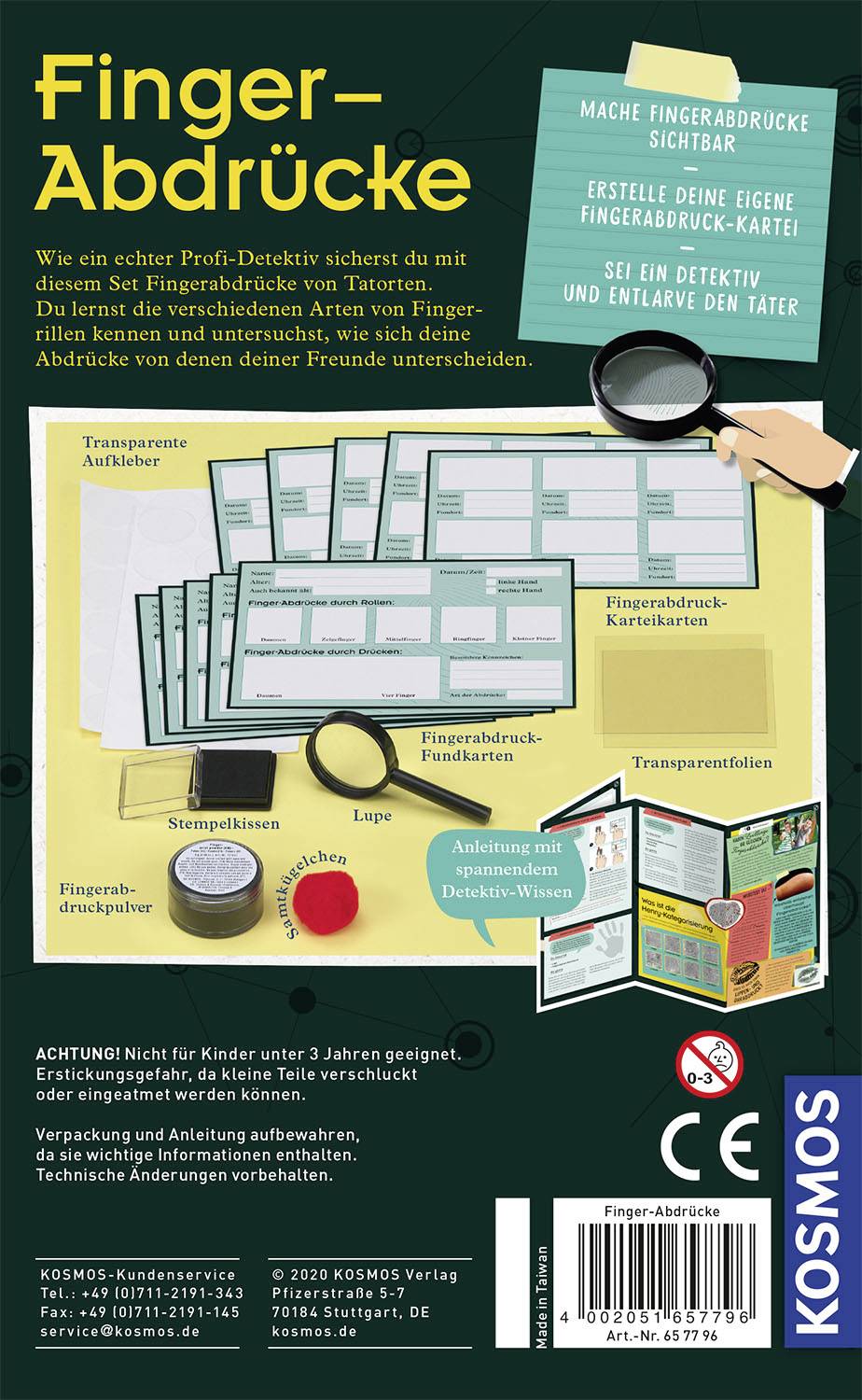 Kosmos 657796 Finger-Abdrücke Experimente, Mitbring Experimente, Detektiv & Zauberkästen Experimentierkasten 8 - 11 Jahre