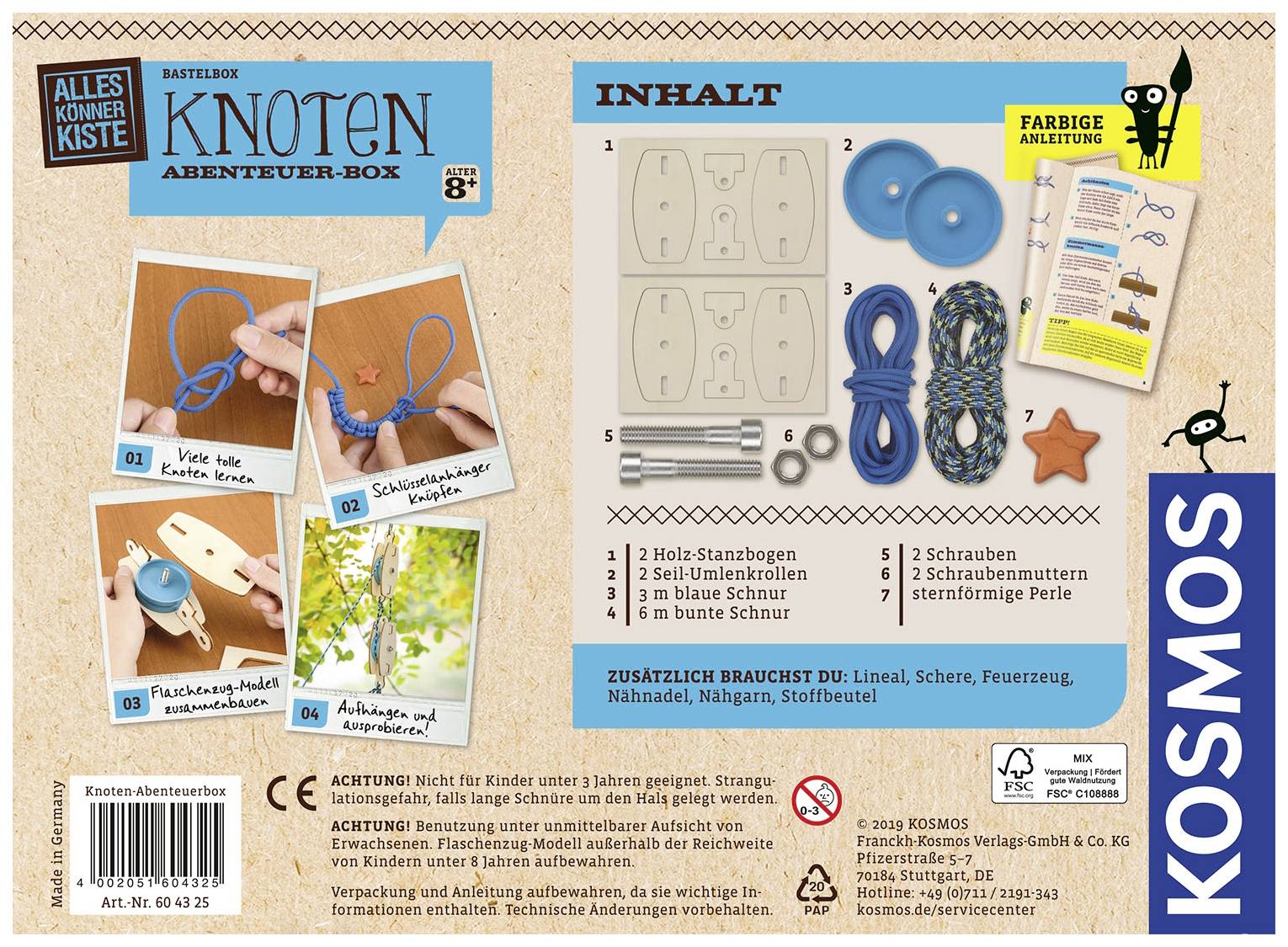 Kosmos 604325 Abenteuer-Box Experimente, Basteln Experimentierkasten ab 8 Jahre