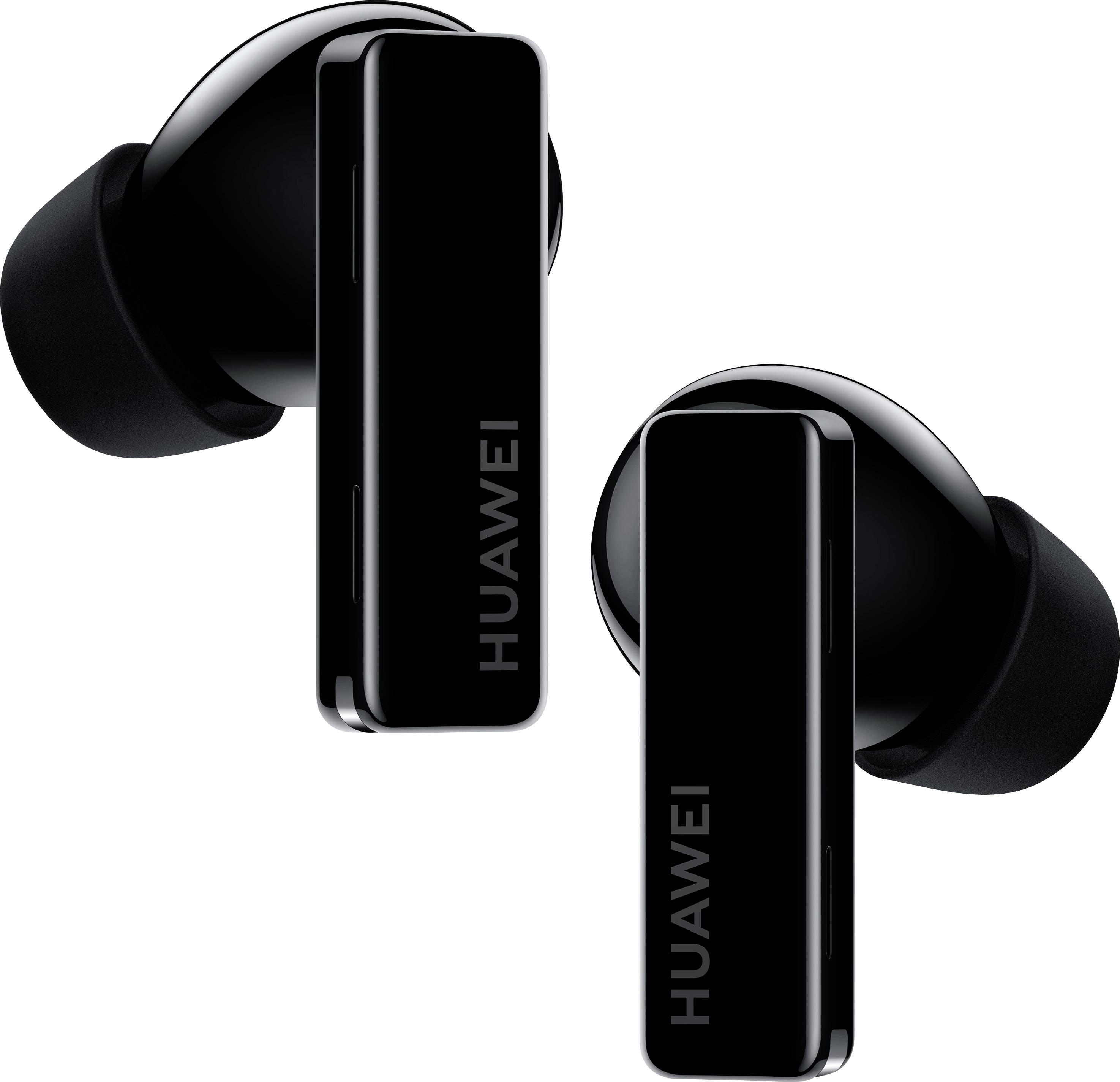 HUAWEI FreeBuds Pro In Ear Kopfhörer Bluetooth® Schwarz Noise Cancelling Headset, mit Bluetooth® Basisstation, Lautstärkeregelung
