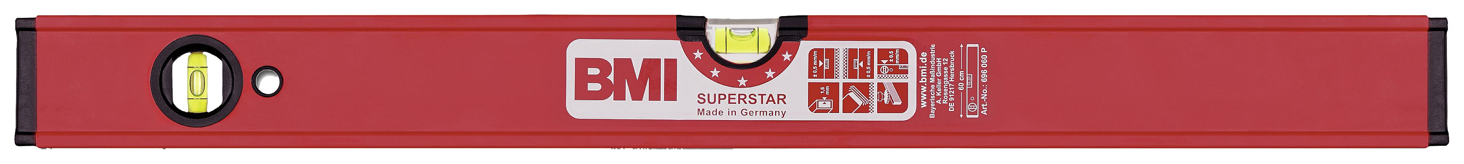 BMI 696040P 696040P Leichtmetall-Wasserwaage 40cm 0.5 mm/m