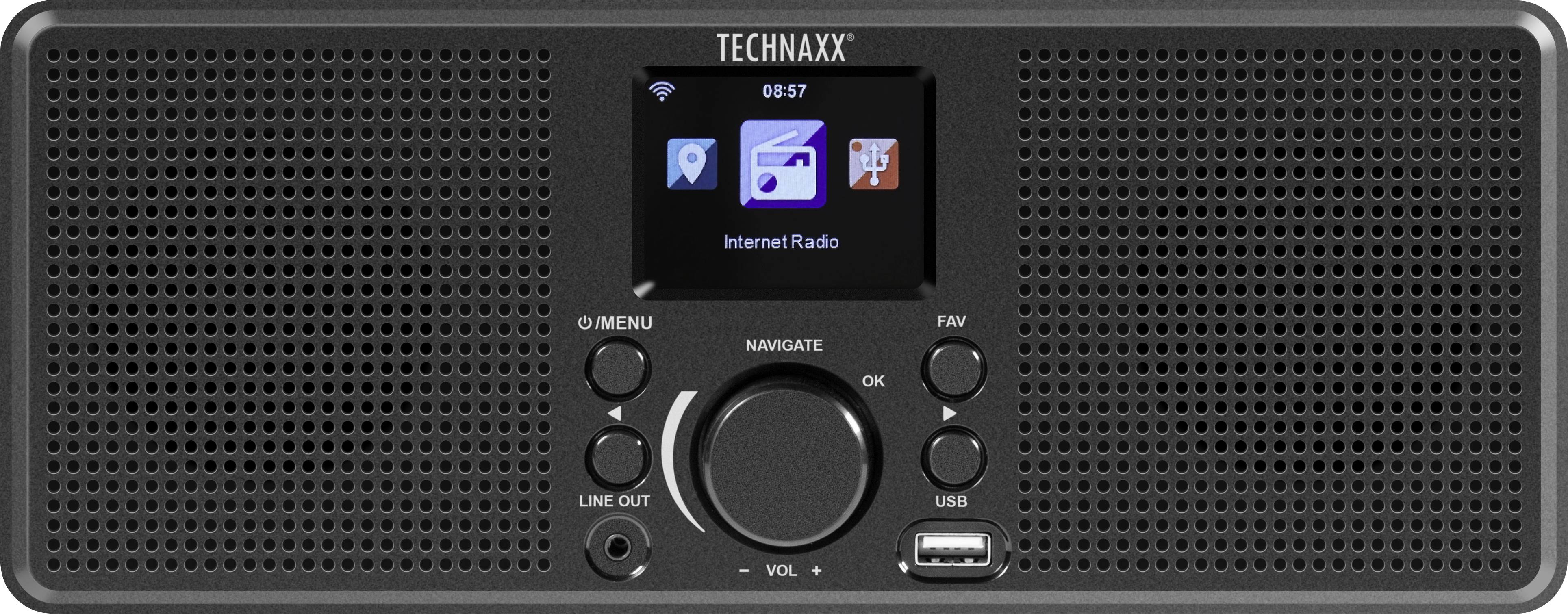 Technaxx TX-153 Internet Tischradio Internet USB, WLAN, Internetradio Schwarz