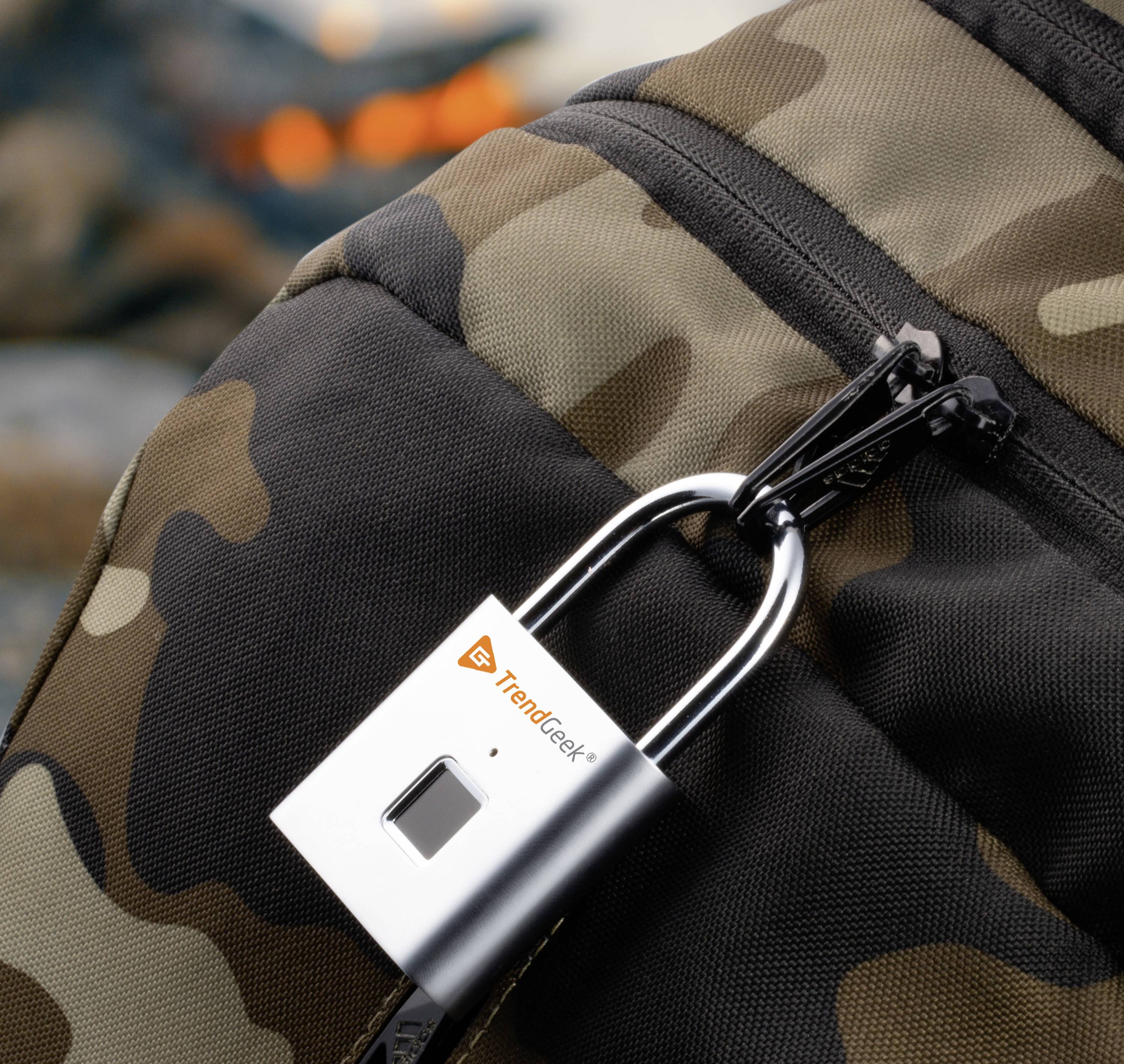 TrendGeek 4910 Vorhängeschloss 45 mm Silber Fingerabdruckschloss