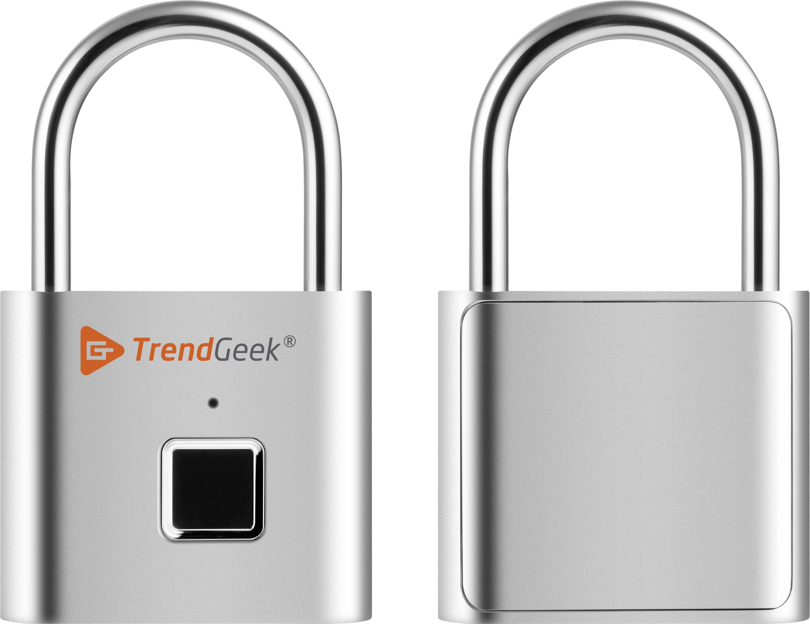 TrendGeek 4910 Vorhängeschloss 45 mm Silber Fingerabdruckschloss