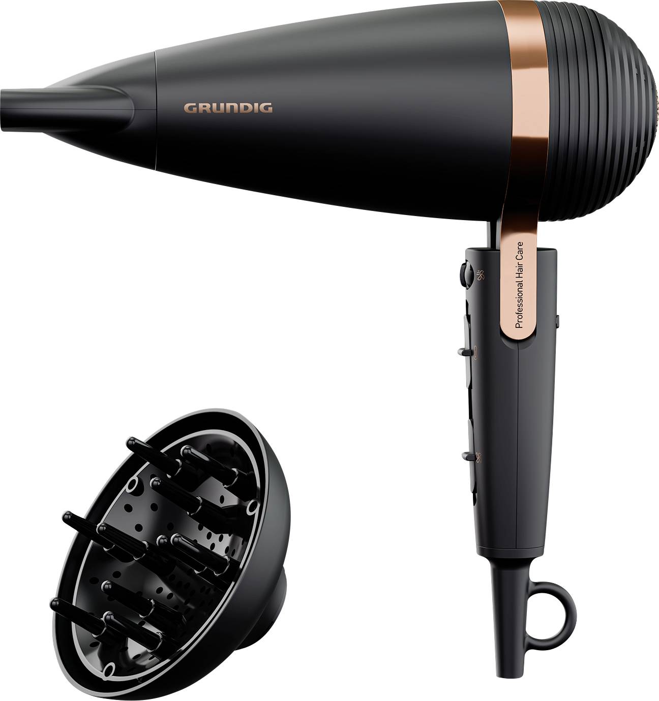 Grundig NaturaShine Ionic Haartrockner Schwarz, Roségold