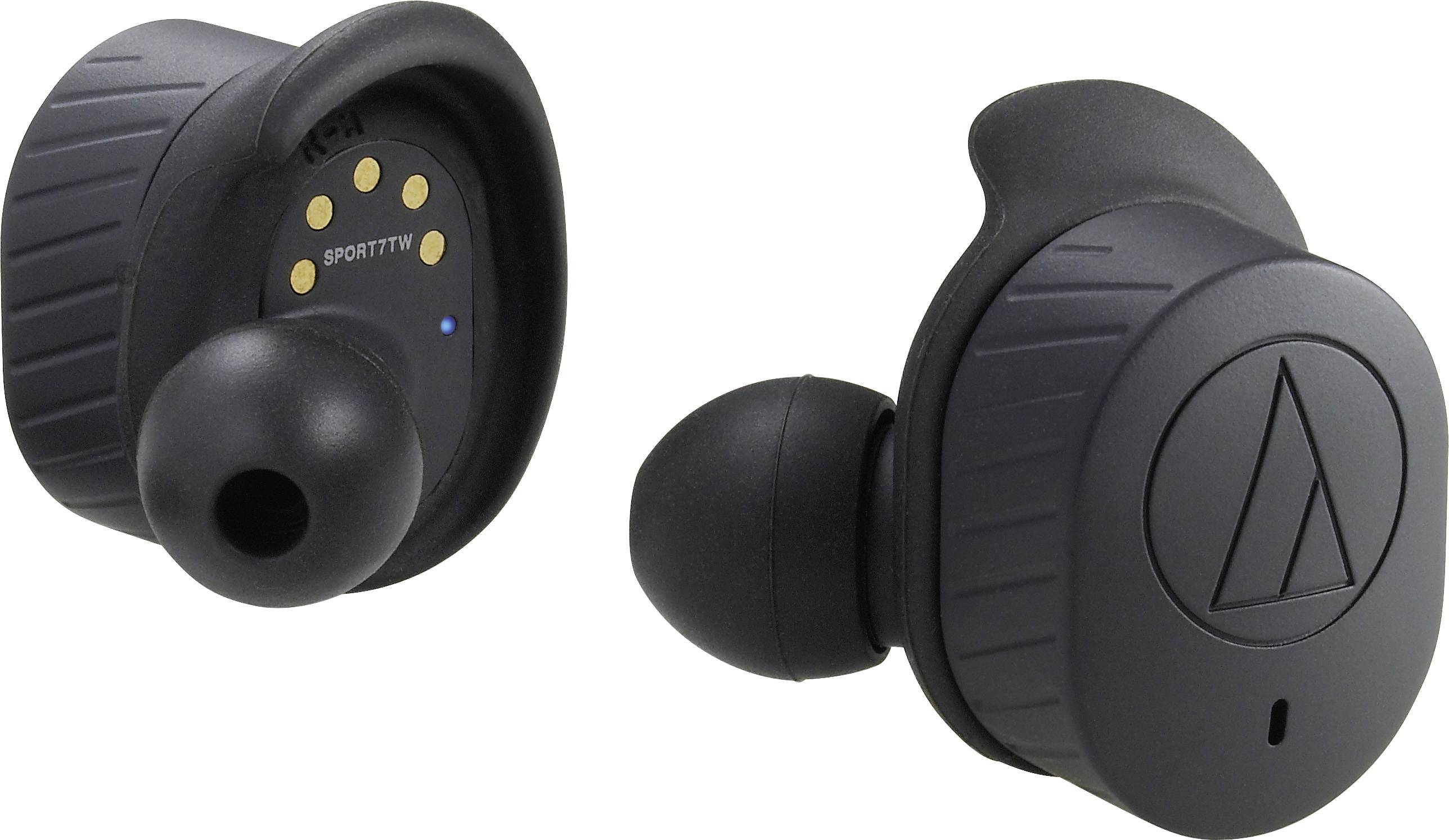 Audio Technica ATH-SPORT7TW Sport In Ear Kopfhörer Bluetooth® Schwarz Lautstärkeregelung, Schweißresistent, Touch-Steuerung