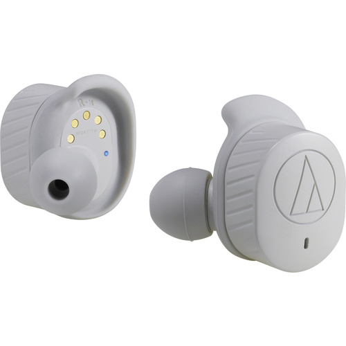 Audio Technica ATH-SPORT7TW Sport In Ear Kopfhörer Bluetooth® Grau Lautstärkeregelung, Schweißres
