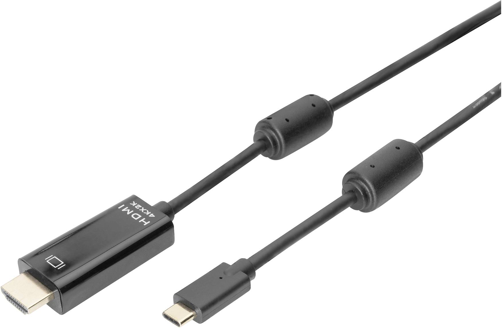 Digitus USB-C® / HDMI Adapterkabel USB-C® Stecker, HDMI-A Stecker 5.00m Schwarz AK-300330-050-S Geschirmt, doppelt geschirmt