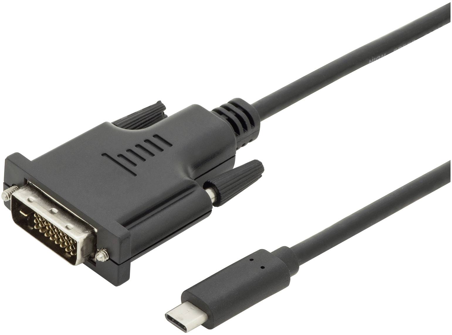 Digitus USB-C® / DVI Adapterkabel USB-C® Stecker, DVI-D 24+1pol. Stecker 2.00 m Schwarz AK-300332-020-S Geschirmt, doppelt geschirmt USB-C®-Display