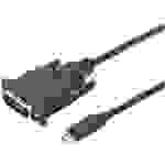 Digitus USB-C® / DVI Adapterkabel USB-C® Stecker, DVI-D 24+1pol. Stecker 2.00m Schwarz AK-300332-020-S Geschirmt, doppelt