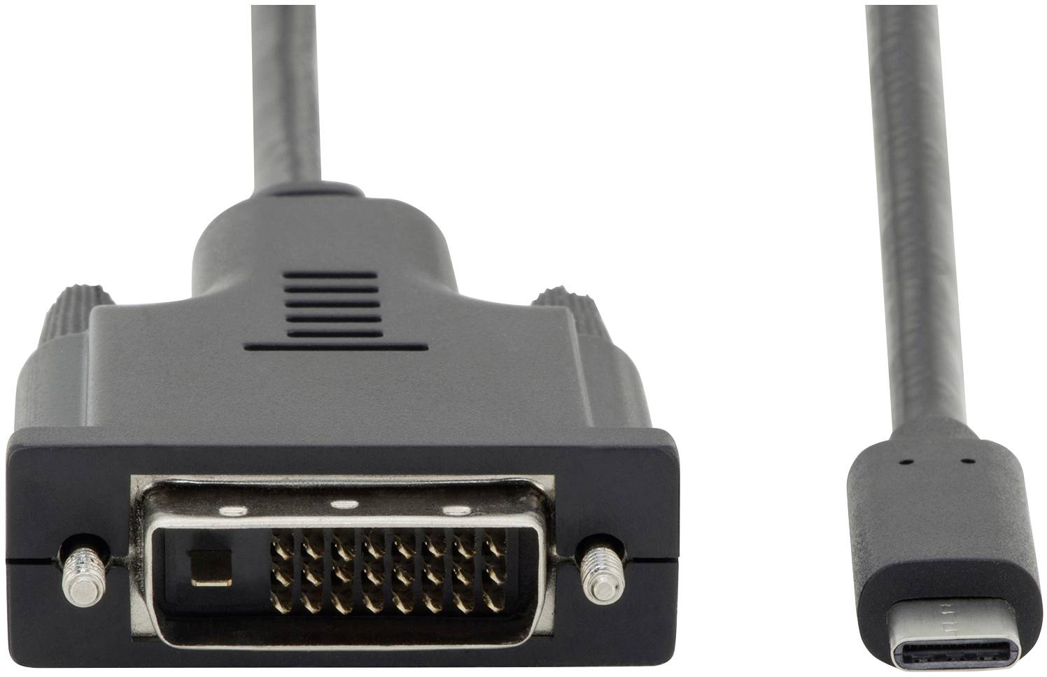 Digitus USB-C® / DVI Adapterkabel USB-C® Stecker, DVI-D 24+1pol. Stecker 2.00 m Schwarz AK-300332-020-S Geschirmt, doppelt geschirmt USB-C®-Display
