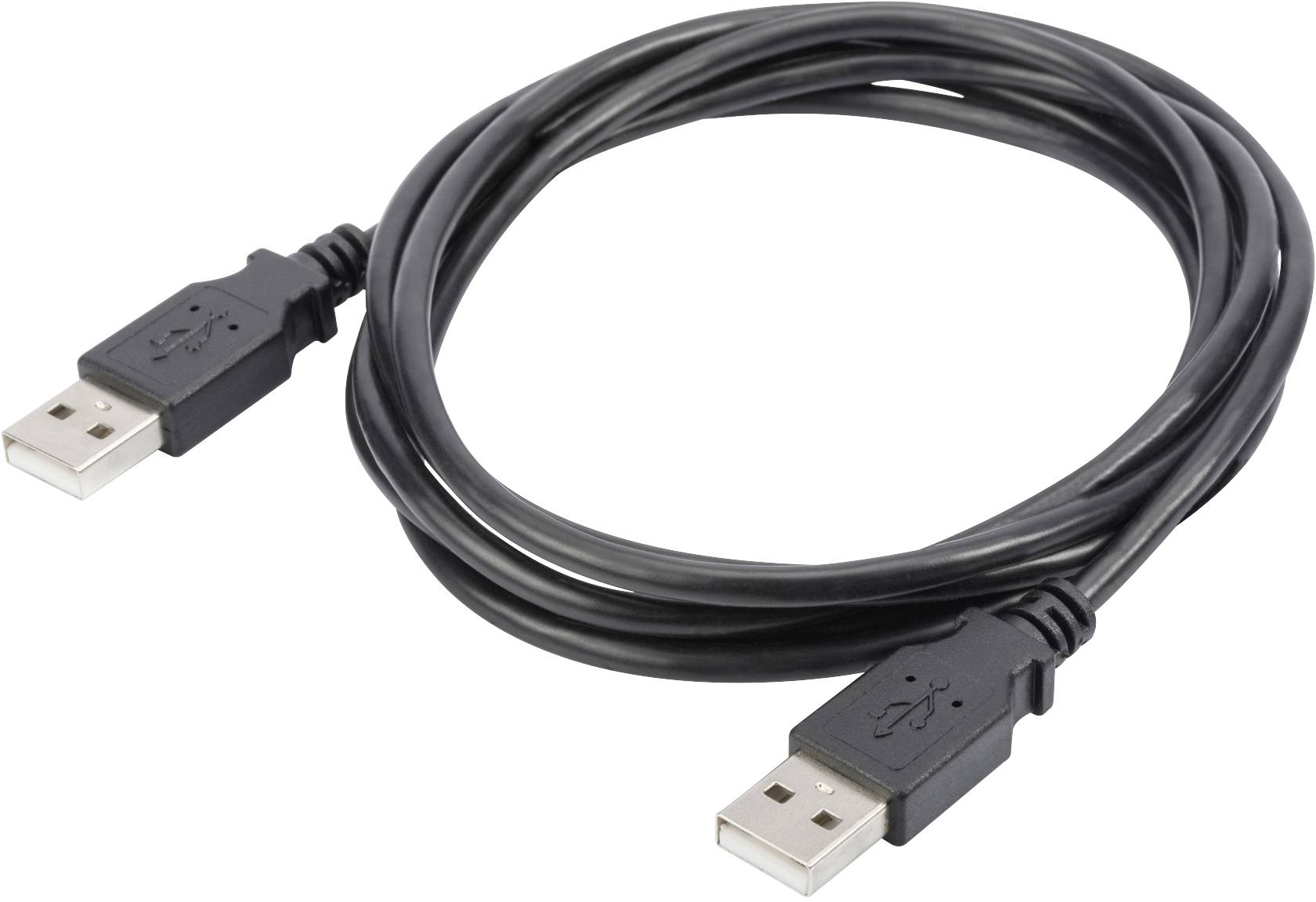 Digitus USB-Kabel USB 2.0 USB-A Stecker, USB-A Stecker 1.80 m Schwarz 10 St. Geschirmt, doppelt ges