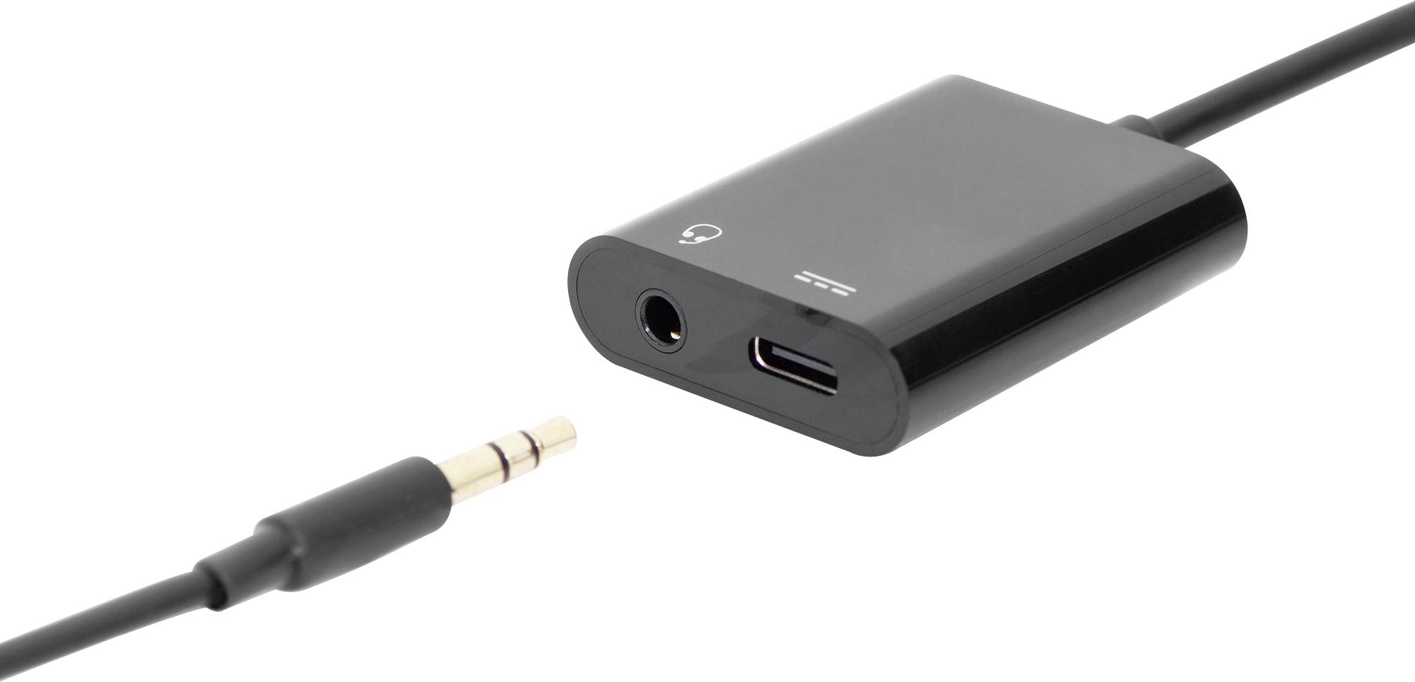Digitus Audio Adapterkabel [1x USB-C® Stecker - 2x USB-C® Buchse, Klinkenbuchse 3.5 mm] AK-300400-002-S 20.00cm Geschirmt