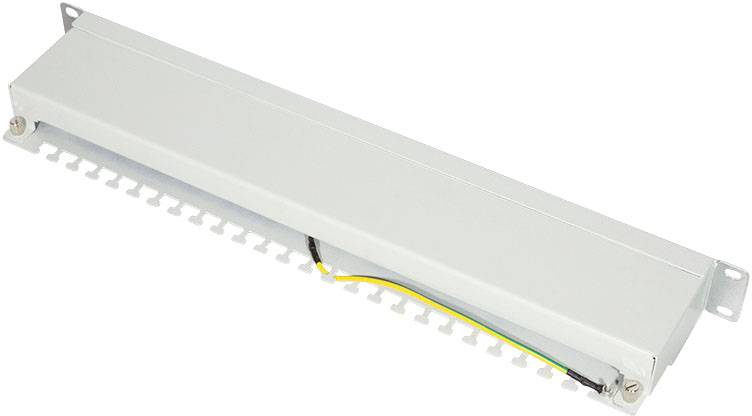 Metallischer Potentialausgleichsschiene mit Erdungskabeln, montierbar an einer Wand, zur sicheren Vermeidung von elektrischen Schäden.